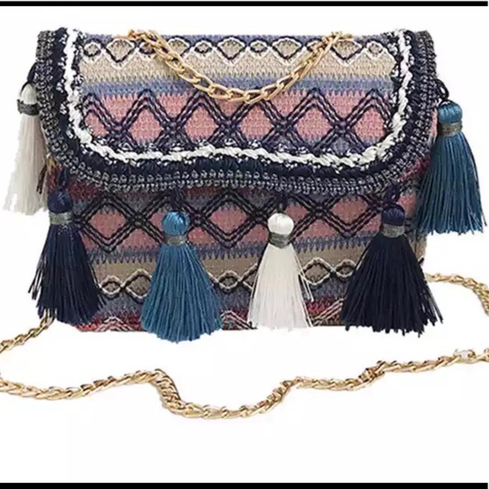 🆕 Embroidered Tassel Bag